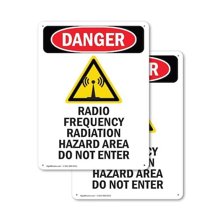 Signmission Radiation & Laser Sign, 24 in H x 18 in W, Plastic, Rectangle OS-2PACK-DS-P-1824-V-1688